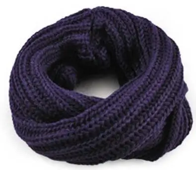Роскошный осенне-зимний вязаный круглый шарф, шерстяной шарф для женщин и девочек, теплый черный шарф, кольцо, шали и палантины, горячая распродажа - Цвет: D