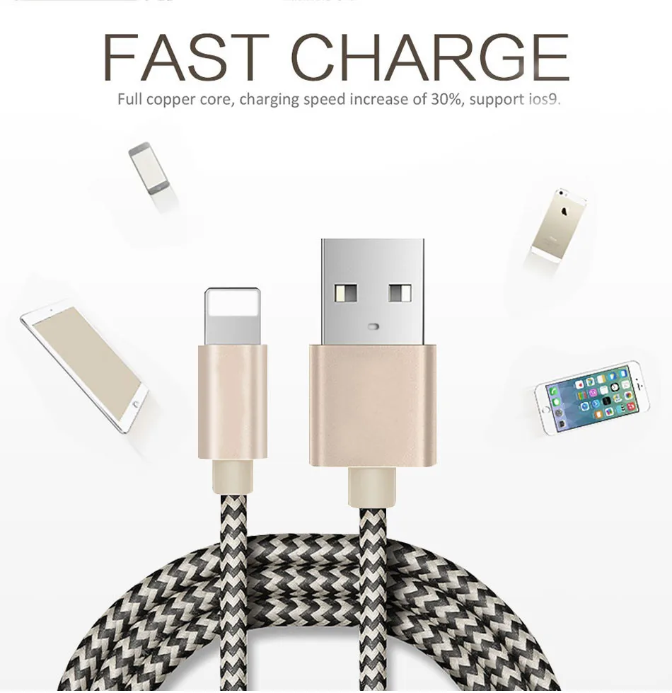 Быстро Зарядное устройство для iPhone зарядка через usb кабель 2.1A USB кабель для передачи данных для iPhone XR XS Max 8 7 6 6s 5 мобильный телефон Данные кабели для iPhone 7