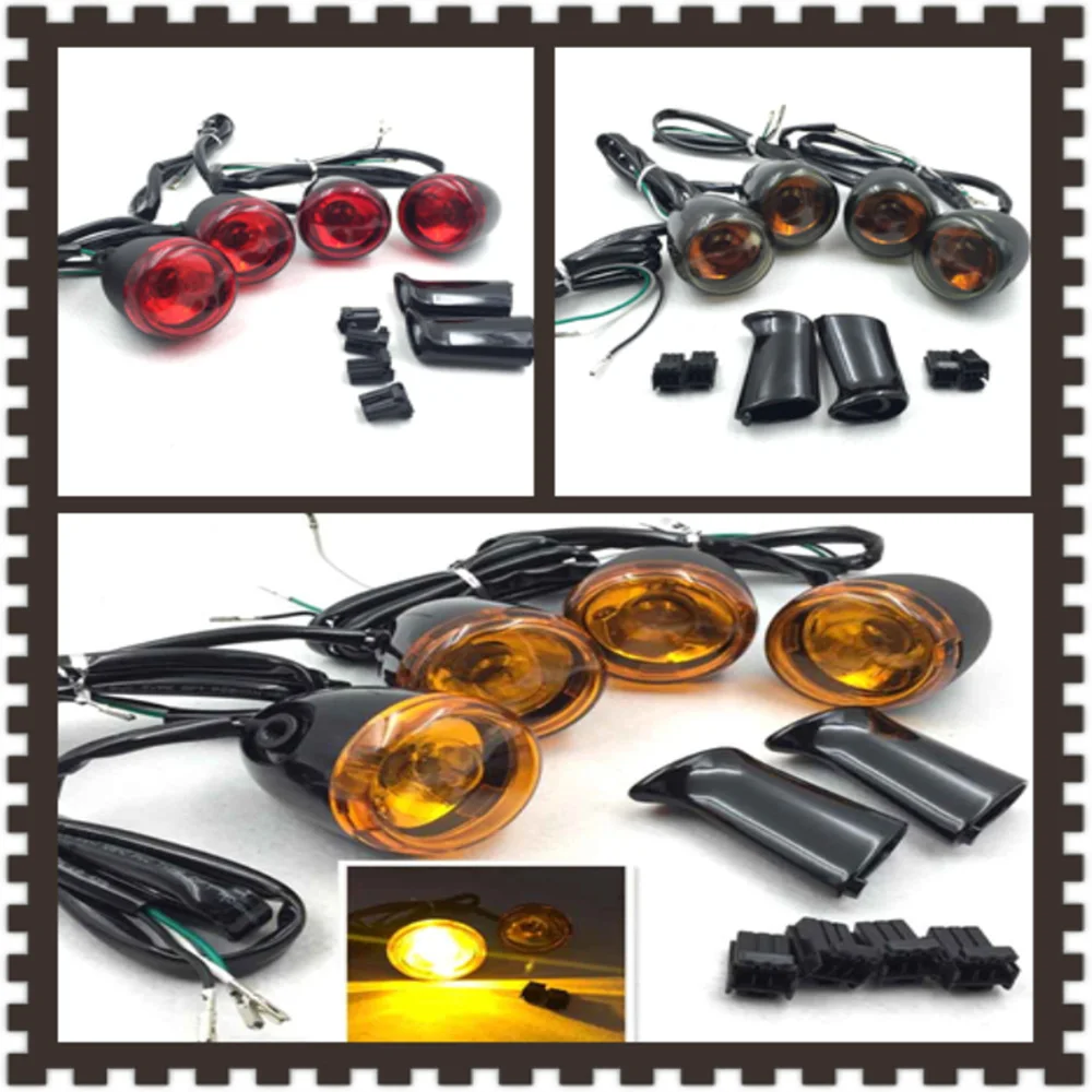 Aftermarket мотоцикл части передний задний указатель поворота комплект для '92-'16 Harley Sportster XL 883 1200 красный