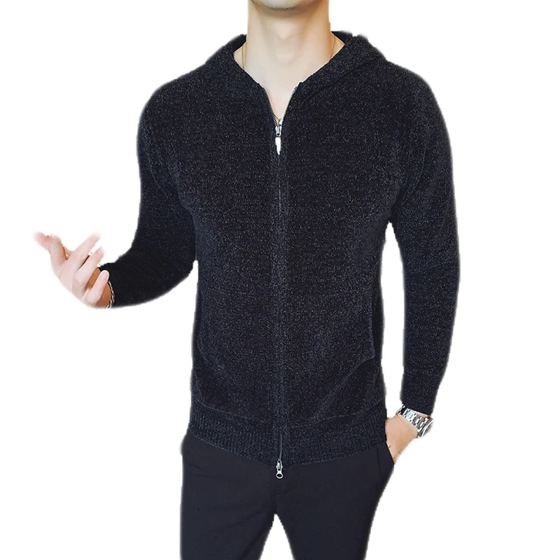 

New 2019 Mens Hooded Cardigan Sweater Men Zipper Cardigan Winter Mens Thick Cardigan Slim Fit Mens Thick Cardigan