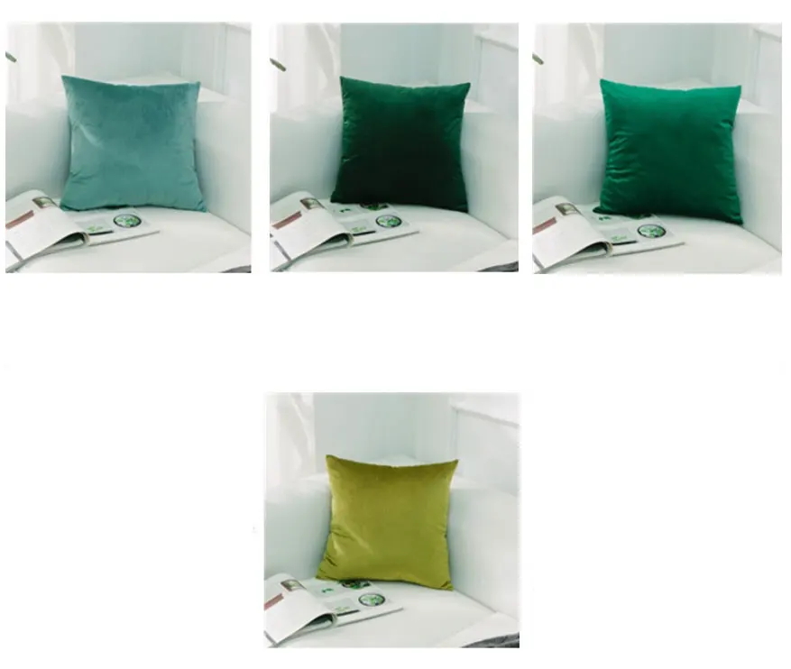 Nordic Style Velvet Pillowcase Simple Solid Throw Cushion Covers Square Pillow Cover for Bedroom Sofa Living Room Decoration