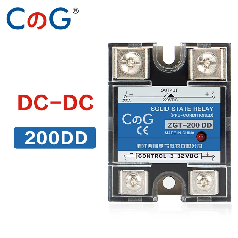 CG SSR 200DD 200A 220V 380V 600V большой Напряжение однофазный JGX DC Управление теплоотвод 3 32VDC