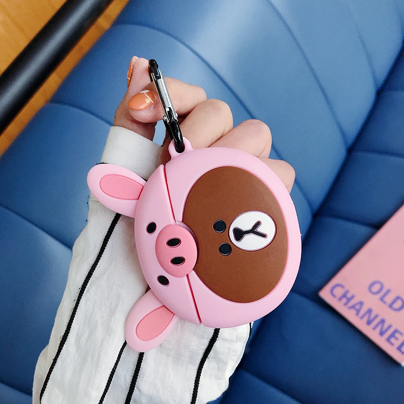 Чехол для наушников для Apple AirPods, 3D, мультяшная бутылка, силиконовый чехол для Air pods, беспроводные наушники, зарядный чехол, кольцо на палец, ремешок - Цвет: 21