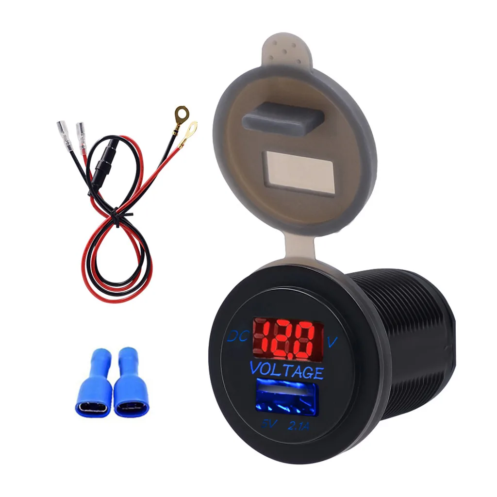 2.1A USB Автомобильное зарядное устройство адаптер питания розетка+ Вольтметр для gps, мобильного телефона, камеры автомобиля mp3 USB