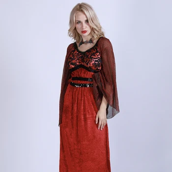 

New Vampire Costume Clothes Girl Lady Halloween Fancy Dress Masquerade Cosplay Party Performance Clothes Halloween Decoration M