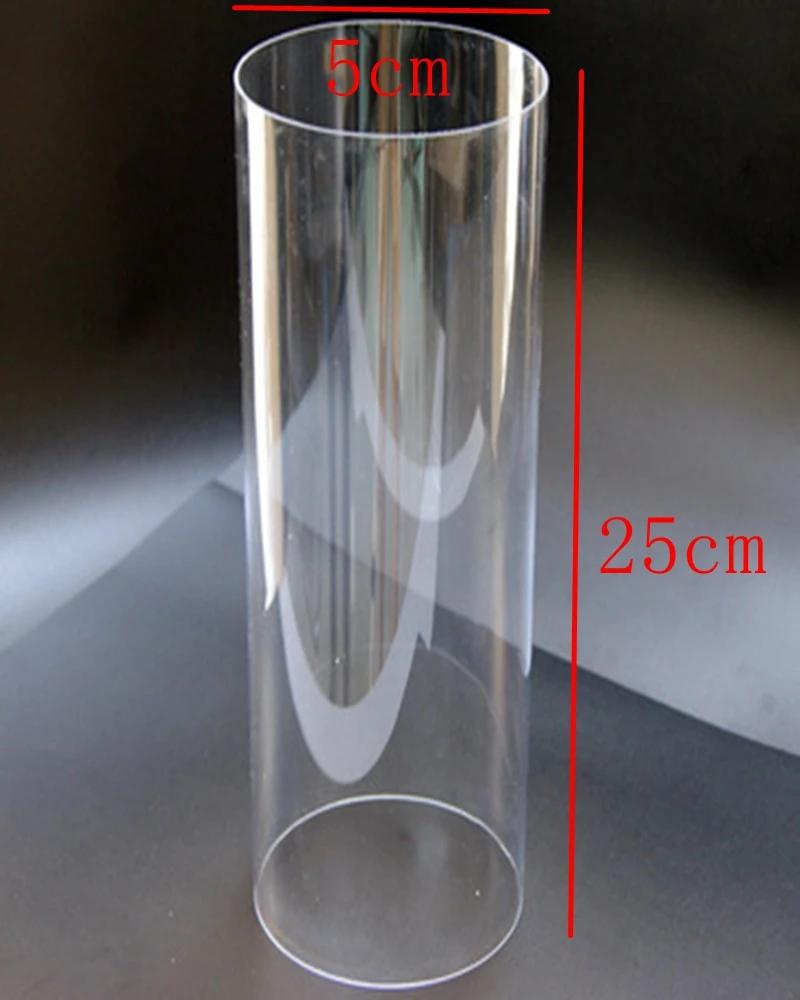 Acrylic Tube Covers for Candle Holders,LED Candles, 25cm High, 5Pcs