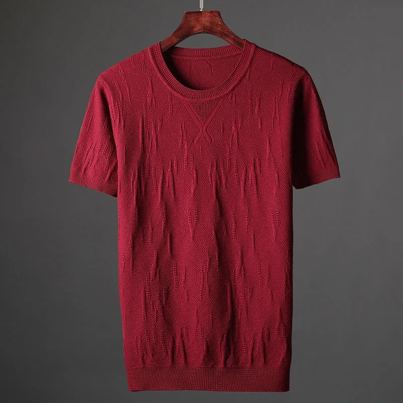 Hot Product SHABIQI New 2020 Spring Autumn Man Sweater O-neck Short sleeve sweater Leisure  fashion Base Big Man Plus Size M-6XL