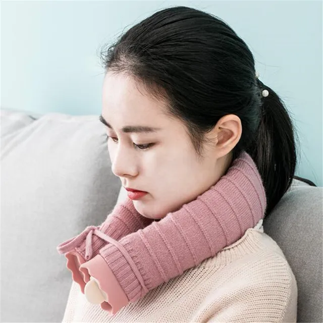 710Ml U-Shape Long Hot Water Bag Silicone Bottle Neck Hand Warmer Heater with Knitted Cover Water Storage Bags Keep Warm Home 1