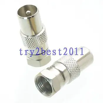 

DHL/EMS pcs Adapter connector F TV plug pin to IEC PAL DVB-T plug pin COAXIAL straight -C1