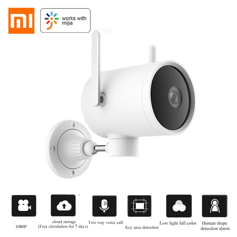 Xiaomi Mi cámara al aire libre 1080P N1 Wifi Smart IP Cam 270 ancho ángulo de cámara web IP66 de la visión nocturna infrarroja de doble antena señal cámaras