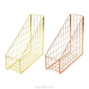 

Nordic Wrought Iron Grid File Holder Simple Single Layer Desk Shelf Magazine Book Storage Rack Home Office S09 20 Dropship