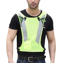 Высокая видимость жилет ночные Светоотражающие безопасные жилет для спорта бега верховой езды PUO88