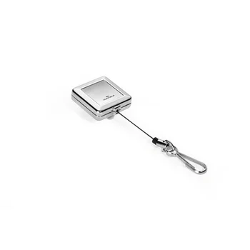 

Roulette for pass Chrome Quadro with carabiner, 80 cm silver