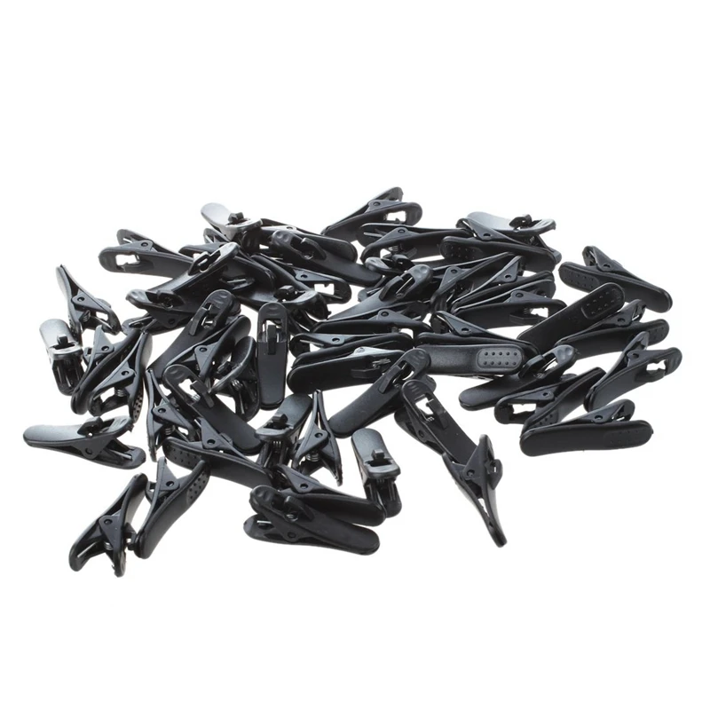 50 шт del collar cordón de la solapa Monte Mic auricular cable alambre Nip Clip Negro|Микрофоны| |