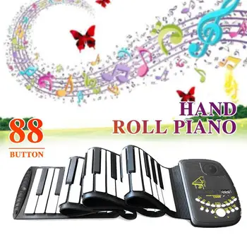 

Electronic Keyboard Piano 88 Key Beginner Musical Instruments Adult Roll Up Piano Electronic Organ Flexible Silicon Music