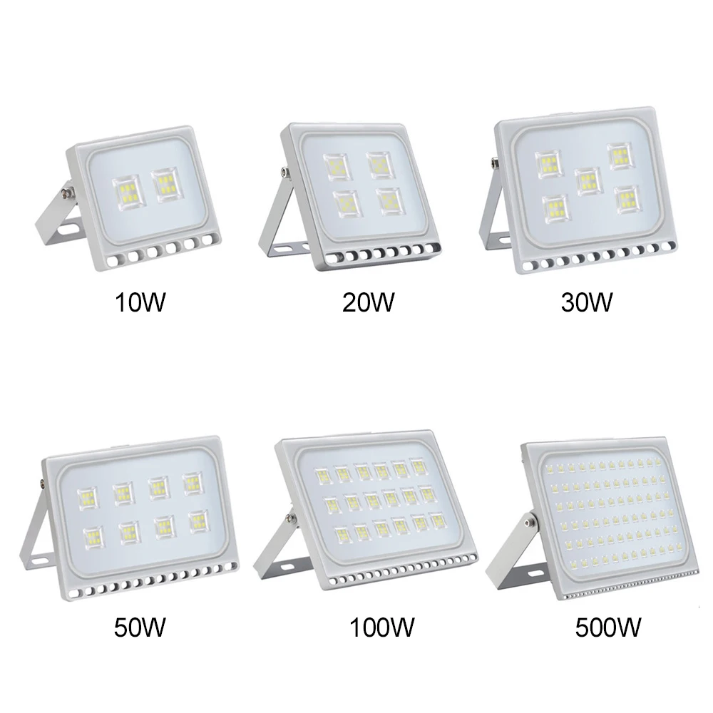 Cold White No sensor Светодиодный прожектор с датчиком движения 10 Вт, 20 Вт, 50 Вт, 100 Вт, 500 Вт, 220 В, ультратонкий отражатель, светодиодный прожектор, водонепроницаемое наружное настенное освещение - Испускаемый цвет: Cold White No sensor