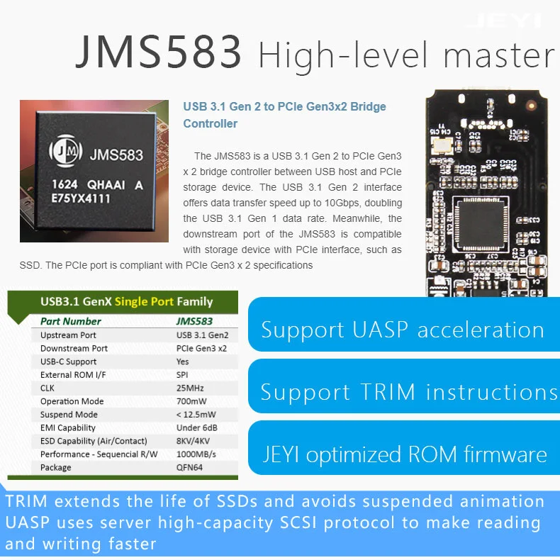 JEYI SK31 USB3.1 добавить на карту PCIE X2 TYPE C USB 3,1 GEN2 USB3.0 адаптер PCI Express карта расширения 5A Высокая мощность ASM1142 ASMEDIA