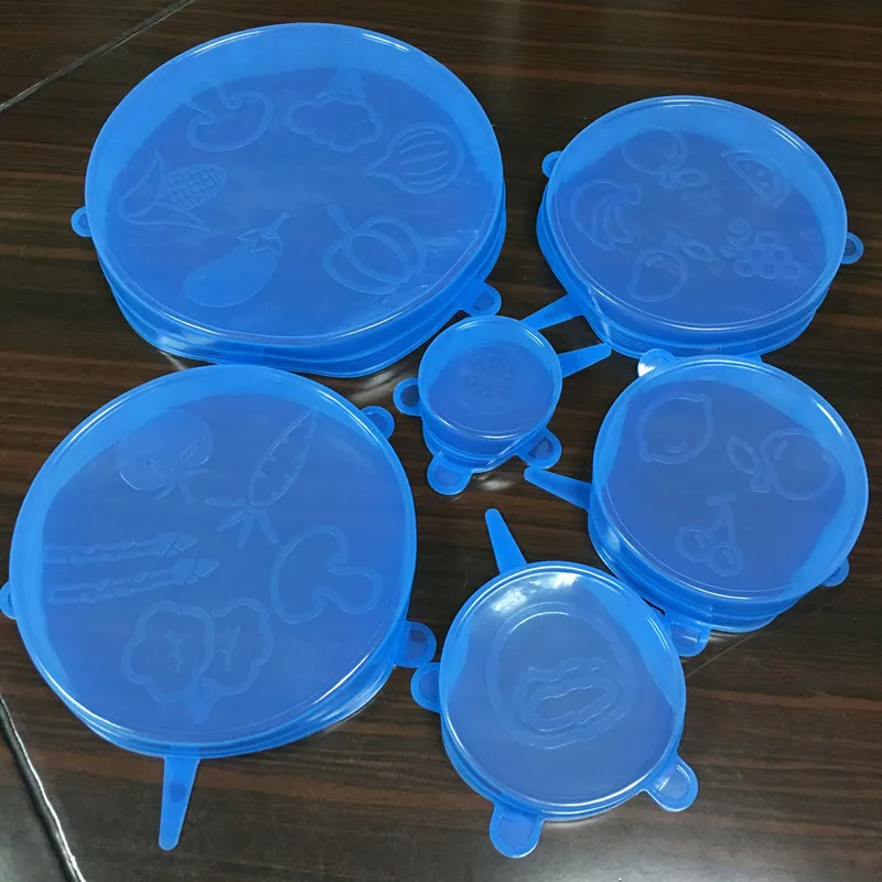Plastic Wrap Silica Gel 6 Pieces Home Environmentally Friendly Lid for Airtight Container bao xian wan gai Fruit Tensile Protect