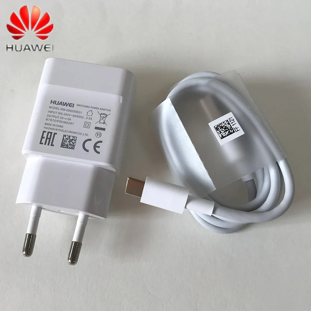 Оригинальное зарядное устройство huawei 5V 2A EU plug Usb 3,1 type-C кабель зарядный адаптер для P20 lite P9 P10 Nova 3 смартфон 4