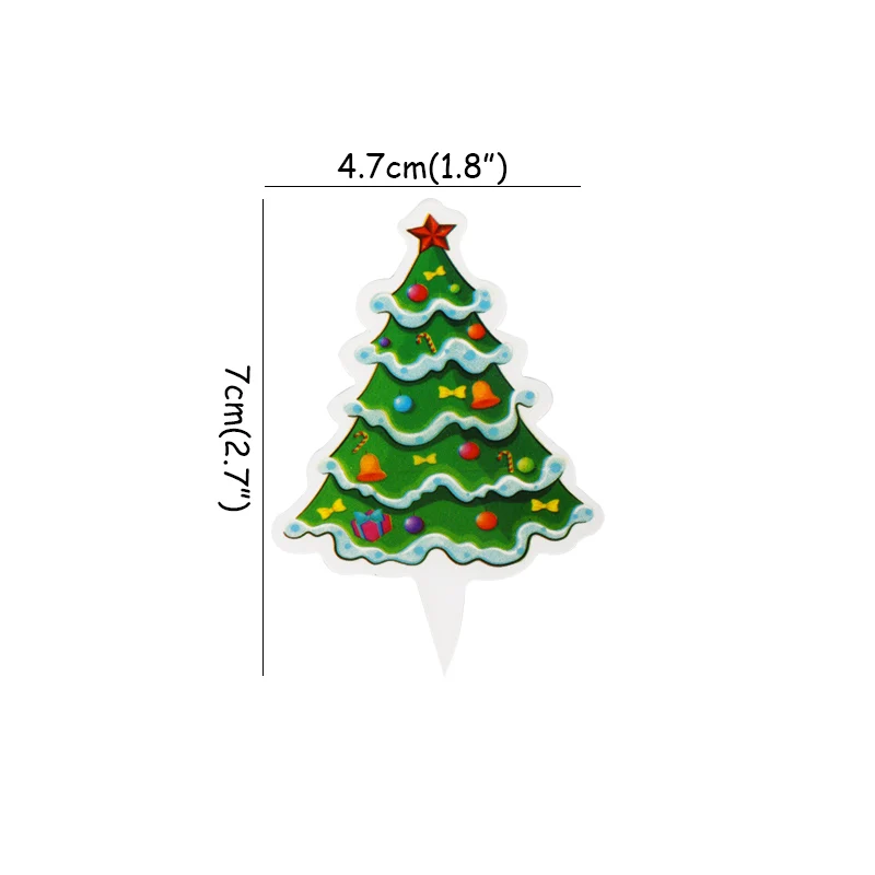 50 шт. подарок на день рождения топперы для кексов рождественские вечерние украшения для торта вечерние украшения Топпер на Рождественский торт - Цвет: tree