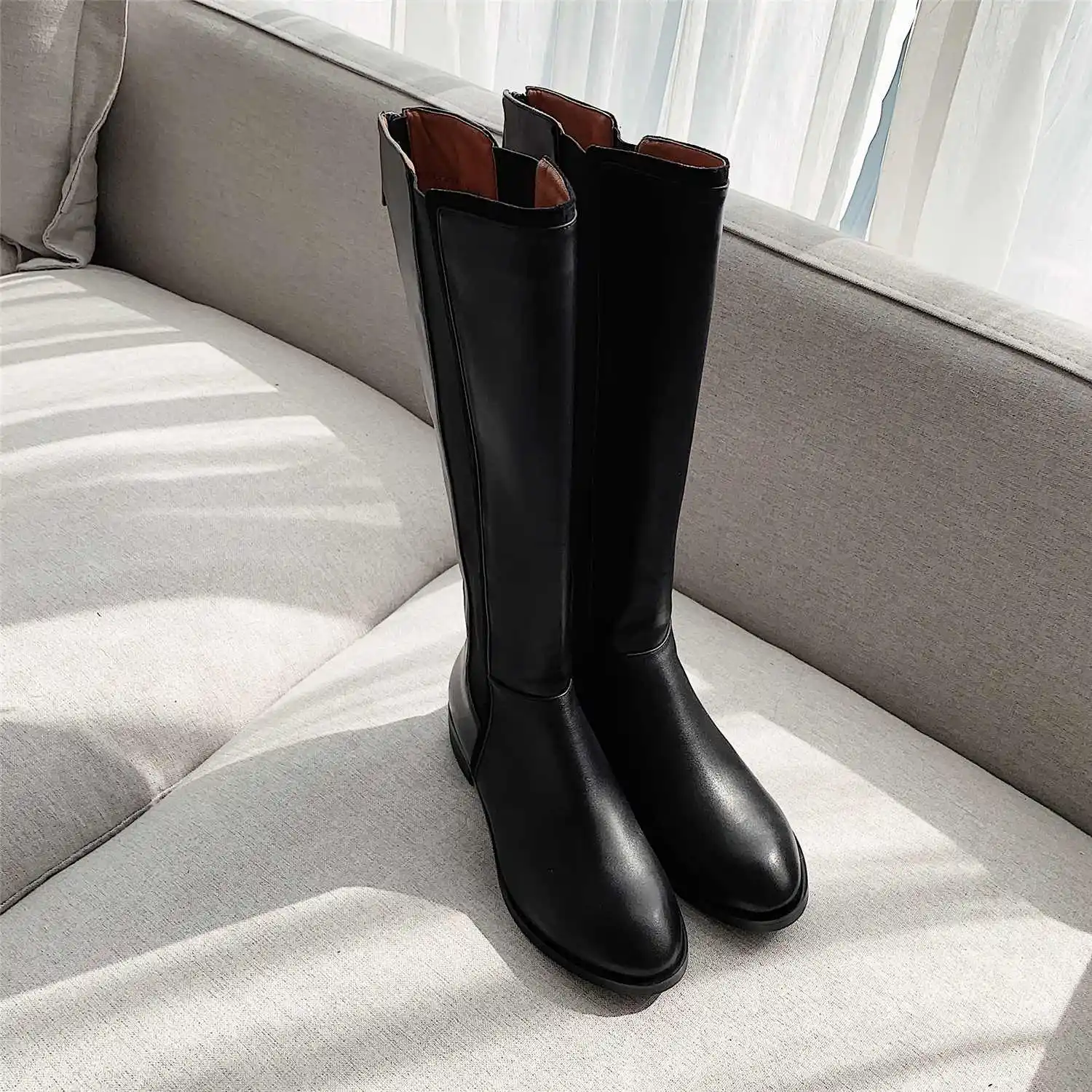 Botas mujer; обувь на высоком каблуке; женские сапоги для верховой езды; винтажные рыцарские сапоги из коровьей кожи; сохраняющие тепло высокие сапоги на молнии для зрелых женщин