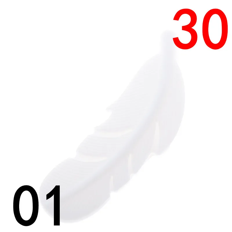 01 ATOB 30PCS Silicone Bite Beads Feather BPA Free Teether DIY Necklace Baby DIY Rodent Silicone Nursing Pendant Chewing Beads - Цвет: 01