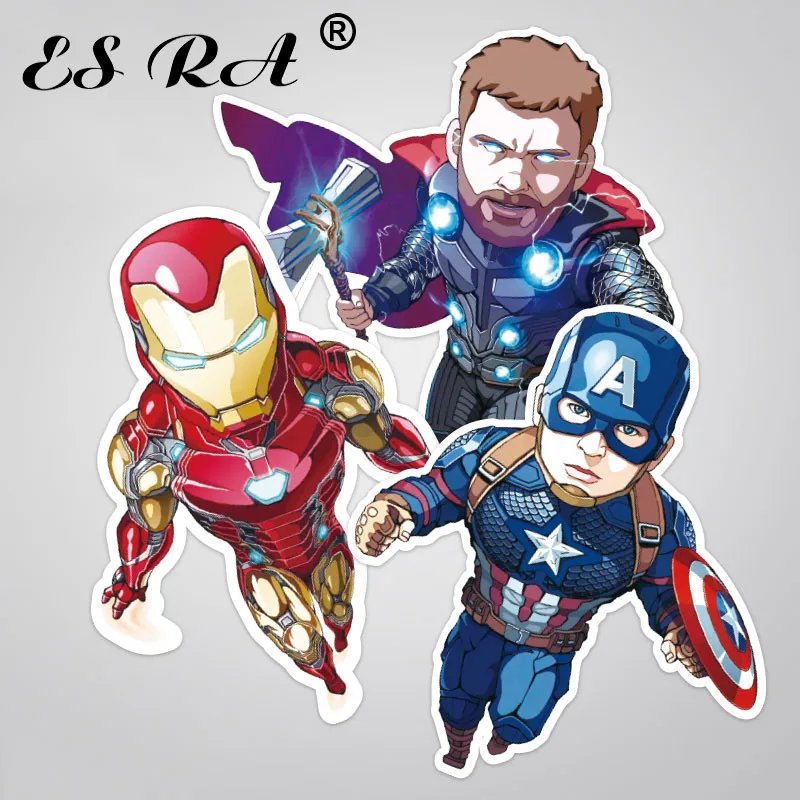 

3 Pcs/Set Marvel Stickers Ironman Captain Thor Stickers Waterproof PVC for Lugguage Laptop Fridge Skateboard Pitcher Guitar