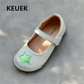 

New Girls Genuine Leather Princess Single Shoes Children College Style Baby Student Leather Shoes Kids Toddler Flats 02B