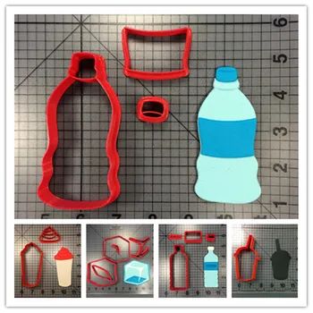 

Food and Drinks shape fondant cookie cutters ice cube bottle water frozen-drink shape cake decorating cutter set