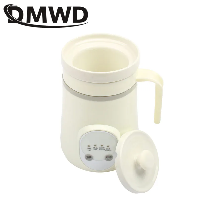 Ceramics Mini Electric Water Kettle Thermal Heating Cup Boiler Soup Health Pot Stew Porridge Noodle Slow Cooker Milk Heater 0.6L 5