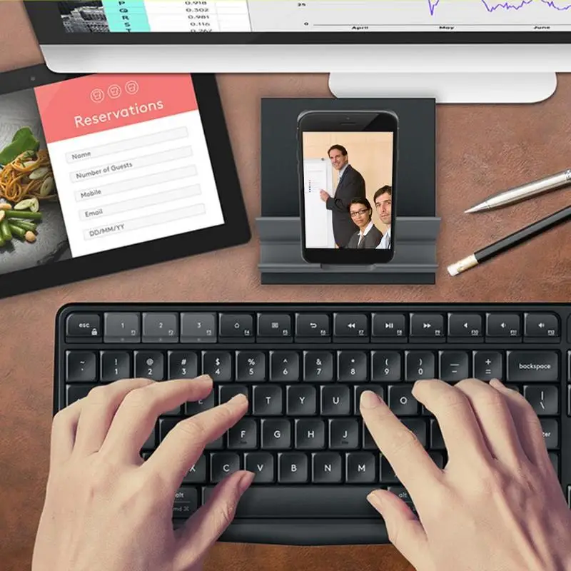 Клавиатура Logitech K375S Беспроводная Bluetooth клавиатура с подставкой 104 клавиш
