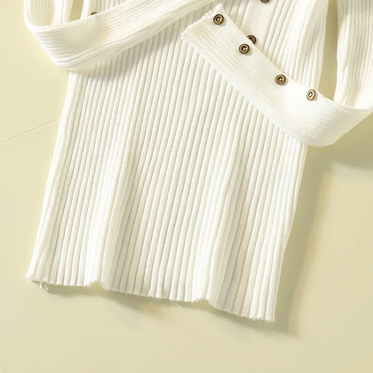 Fashion Turtleneck Sweater Women Long Sleeve Button Decoration Slim Women Pullover Sweater 2019 Autumn Winter Female Jumpers (44)