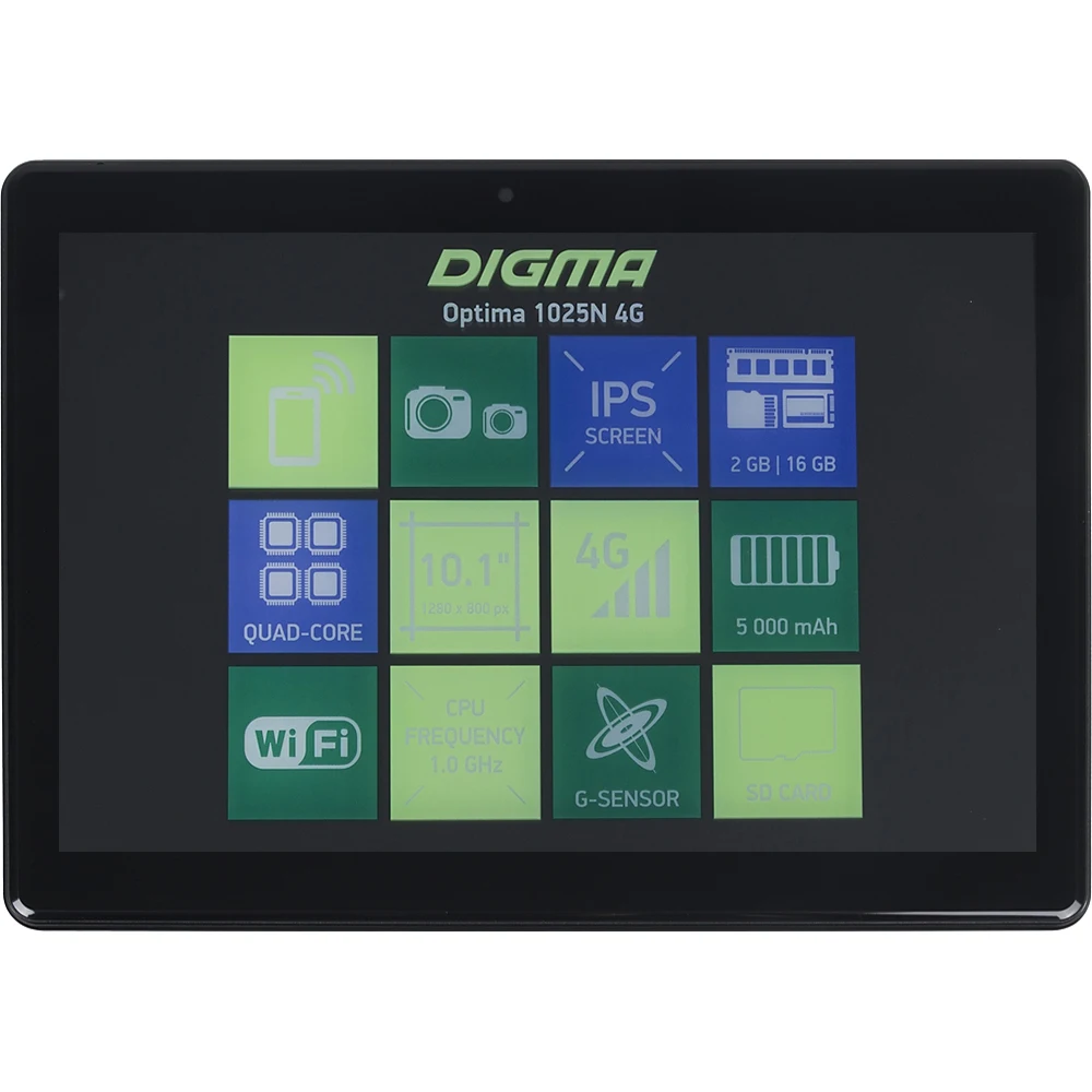 Планшет Digma Optima 1025N 4G MTK8735V 4C/2Gb/16Gb 10.1" IPS 1280x800/3G/4G/And7.0/черный/BT/GPS/2Mp