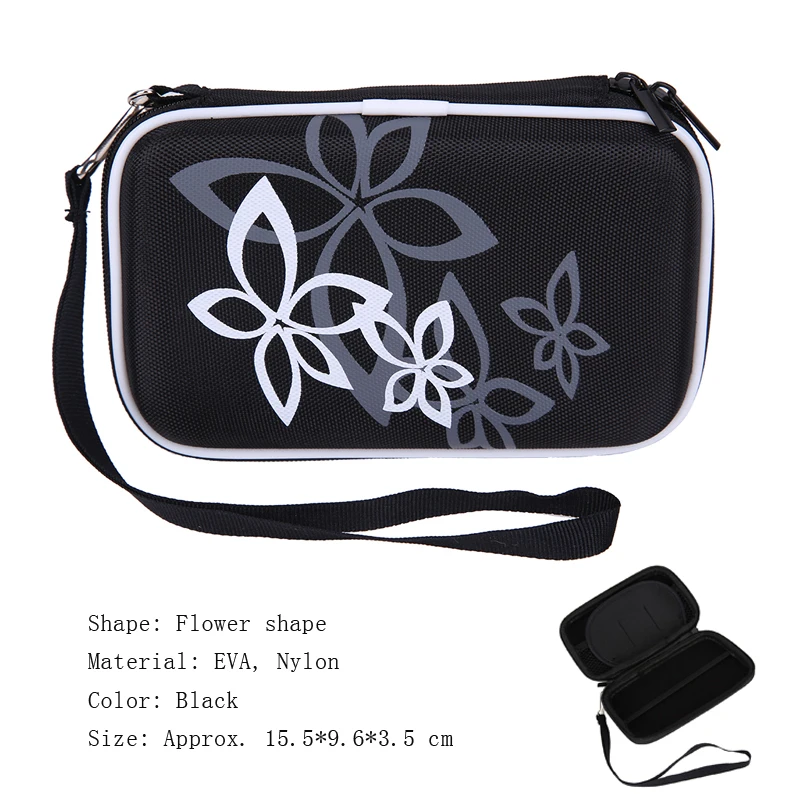 2.5 Flower Black 2," 3,5" Сумка для жесткого диска Внешний USB жесткий диск переноска Usb кабель чехол сумка для наушников для ПК ноутбук жесткий диск чехол - Цвет: 2.5 Flower Black