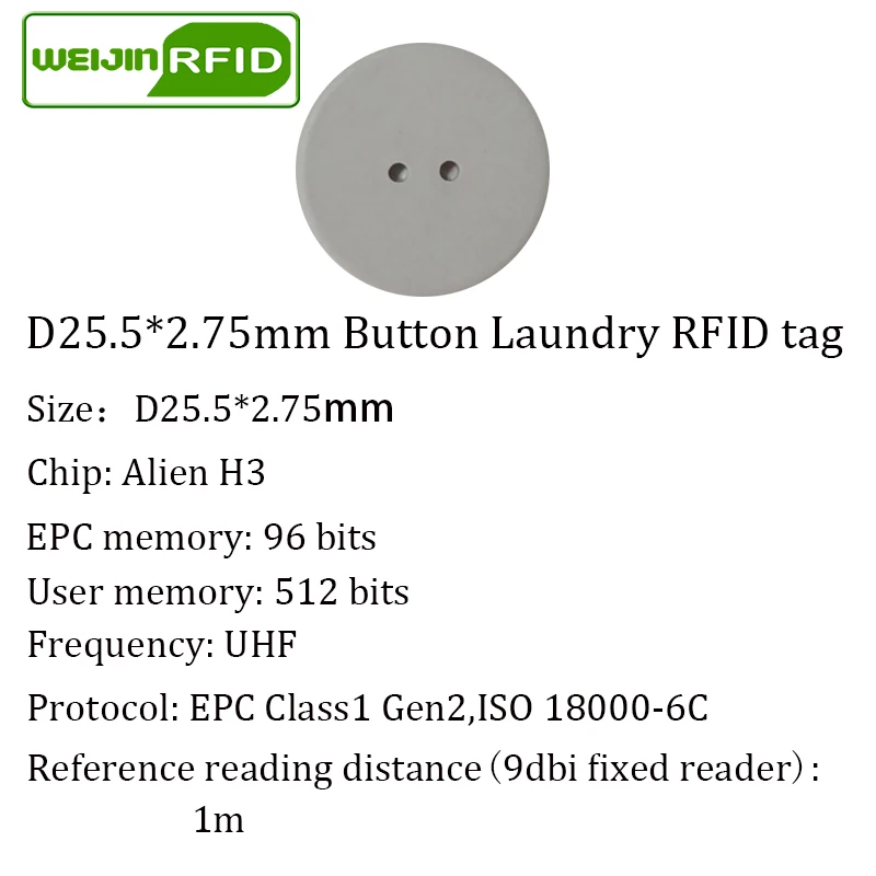 UHF RFID стираемая кнопка тег VIKITEK 860 960 МГц Alien Higgs3 chip PPS материал можно стирать с