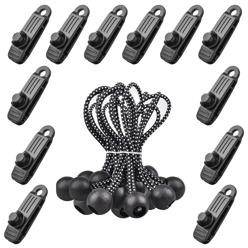 12 PCS Tent Clip 20PCS Rope Lock Grip Tarp Clamps Awning Cord Urgent Snap Fixed Plastic For Outdoor Cover Clamp | Спорт и