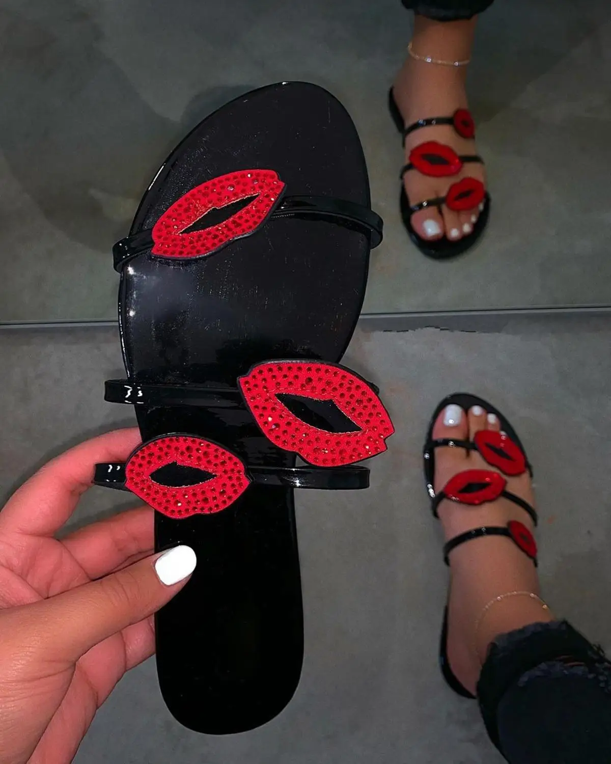 cute red sandals