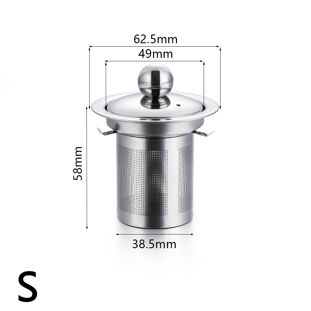 1 шт. многоразовая нержавеющая сталь чай для заварки корзина ситечко теплоизоляция кофе мелкая сетка фильтр чайник для кухни инструменты - Цвет: S