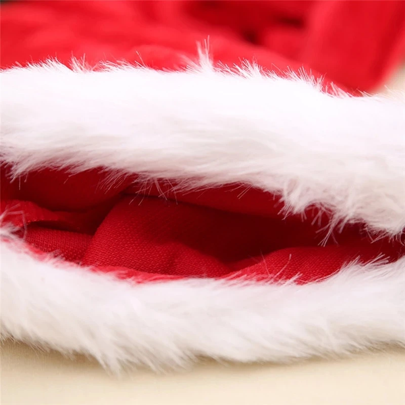 Adult Child New Year's Plush Christmas Hat with Lining Thickened Long Scarf Style Santa Hat Holiday Decoration Christmas Gift