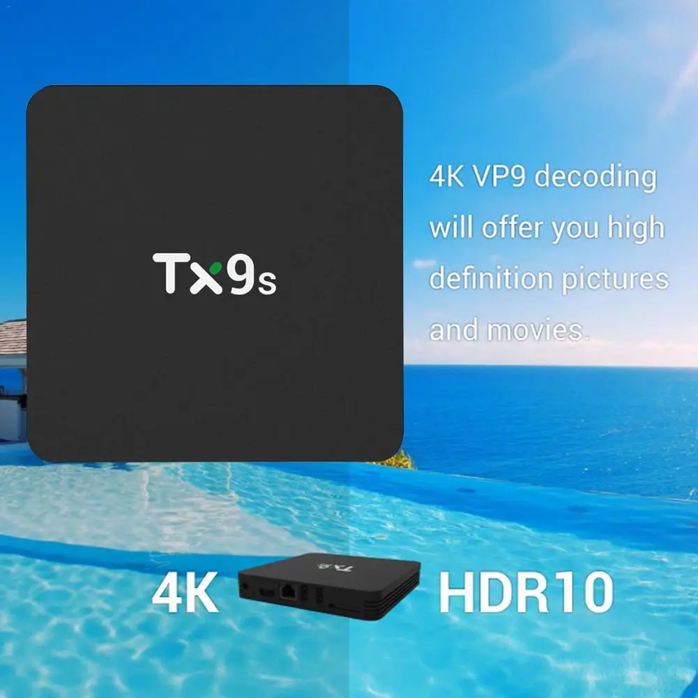 TX9S Смарт ТВ коробка Amgloic S912 4K 2,4G, Wi-Fi, H96Max 2 ГБ 8 ГБ медиаплеер Android set top tv Box Поддержка 24 языков