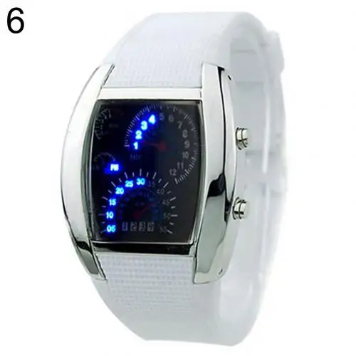 Men Rubber Band RPM Speedometer Car Turbo Style Digital LED Wrist Watch Gift reloj digital mujer relogio Mas-culino Men's Watch