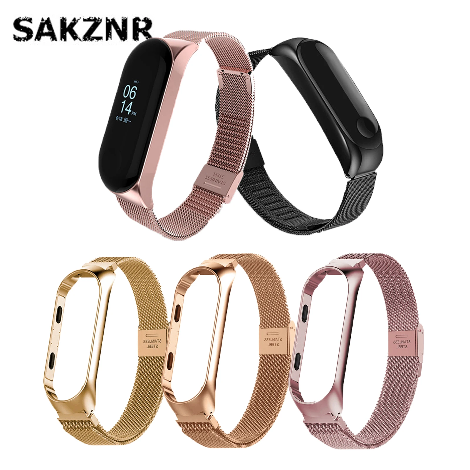 Металлический ремешок для смарт часов браслет Xiaomi Mi Band 3 4 22 мм|Ремешки часов| |