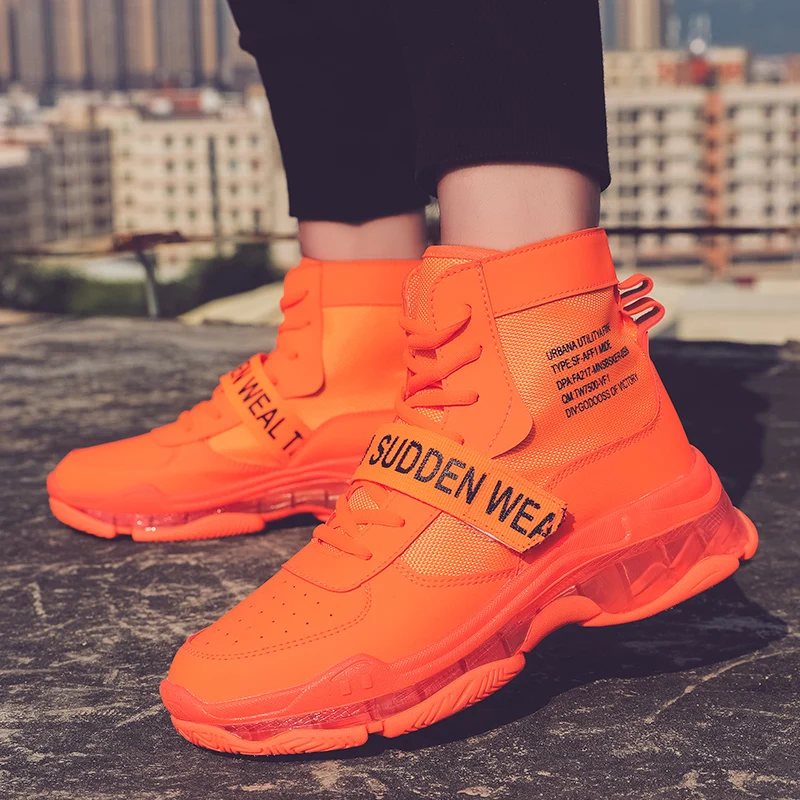 mens orange athletic shoes