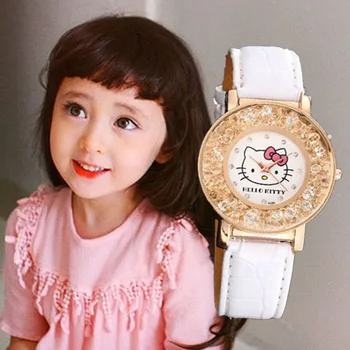 

Kids Watches Girls Waterproof Rhinestone Children Watches For Girls Leather Quartz Clock Relogio Infantil Menina Feminino Gifts