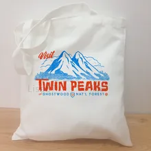 Новинка, Повседневная парусиновая сумка на плечо с дизайном Твин Пикс, сумки для покупок, высокое качество, вместительные сумки, Студенческая сумка