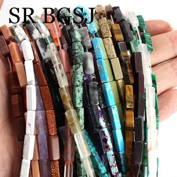 

Free Shipping 4x14mm Wholesale Jewelry diy Keshi Rectangle Agat Amazonite Gems Stone Beads Strand 15"