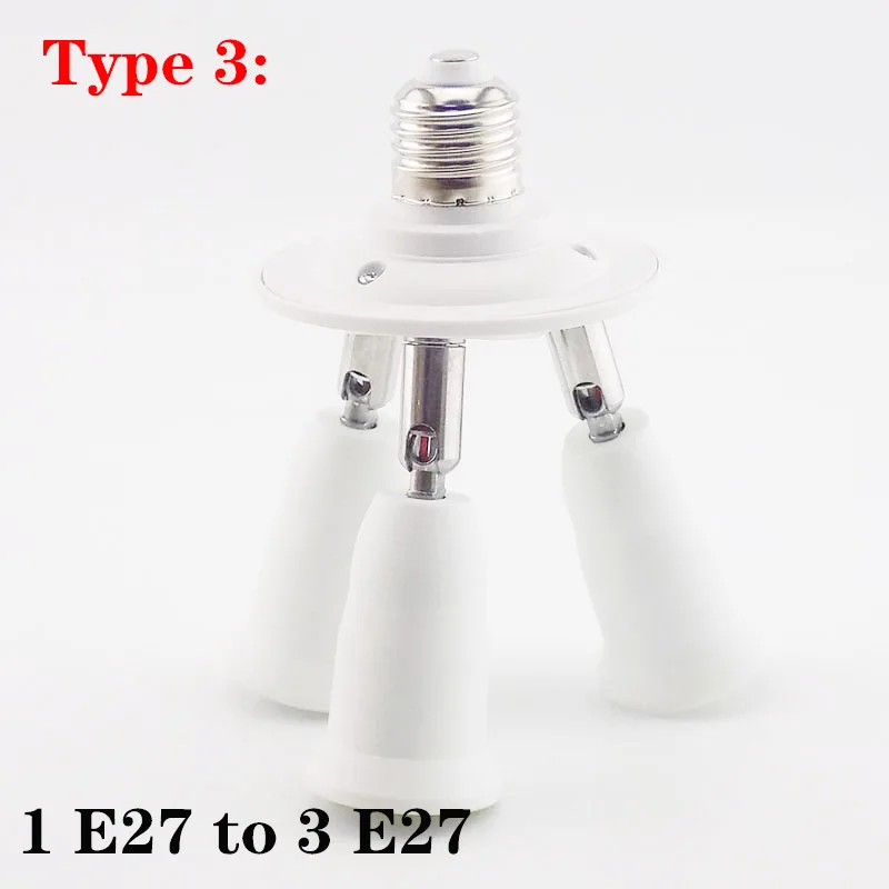 AC E27 bulb Socket 2 3 4 6 E27 Base plug lamp holder Socket Converters Splitter LED Light Adapter Lamp Lighting Accessories