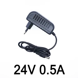 1PCS 24V0.5A New AC 100V-240V Converter Switching Power Adapter DC 24V 0.5A 500mA Universla Power Supply EU Plug Tablet Charger