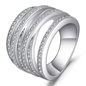 

Vintage Multilayer Zircon Ring Fashion Exaggeration Ladies Party Dinner Ring Exquisite Birthday Gift for Friends Free Shipping