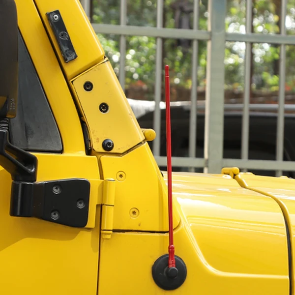 Алюминиевая антенна мачты подходит для 1997-2006 Jeep Wrangler TJ красный